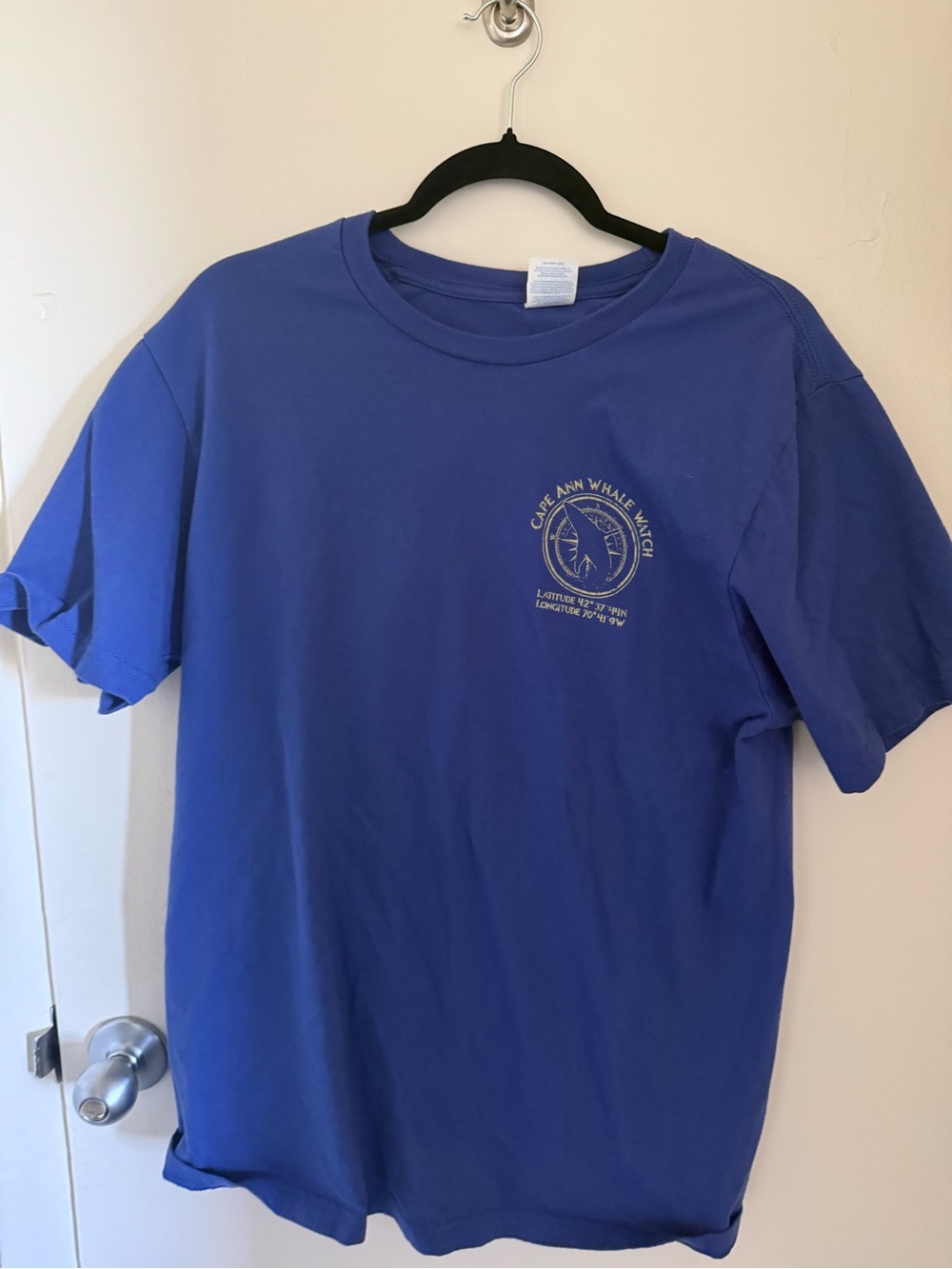 Cape Ann Whale Watch Men's Blue Short-Sleeve Cotton T-Shirt